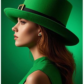 Reffeer Solid 925 Sterling Silver CZ Leaf Stud Earrings Clover for Women Teens Shamrock Earrings Studs Green St Patricks Day Earrings (B-18K Gold)