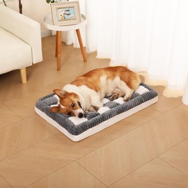 Awjcsv Orthopedic Dog Bed for Large Dog, Waterproof Bed with Egg-Crate Foam, Removable Washable Cover and Non-Slip Bottom (Gray, 31.4" L x 19.6" W x 3.9" Th)