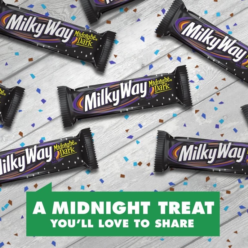 MILKY WAY Dark Chocolate Candy Bars, Midnight Dark, Full Size,