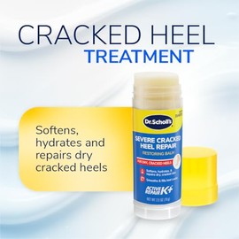 Dr. Scholl's Bálsamo reparador de talón agrietado, 2.5 onzas, con 25% de urea para pies secos agrietados, cura e hidrata para pies saludables