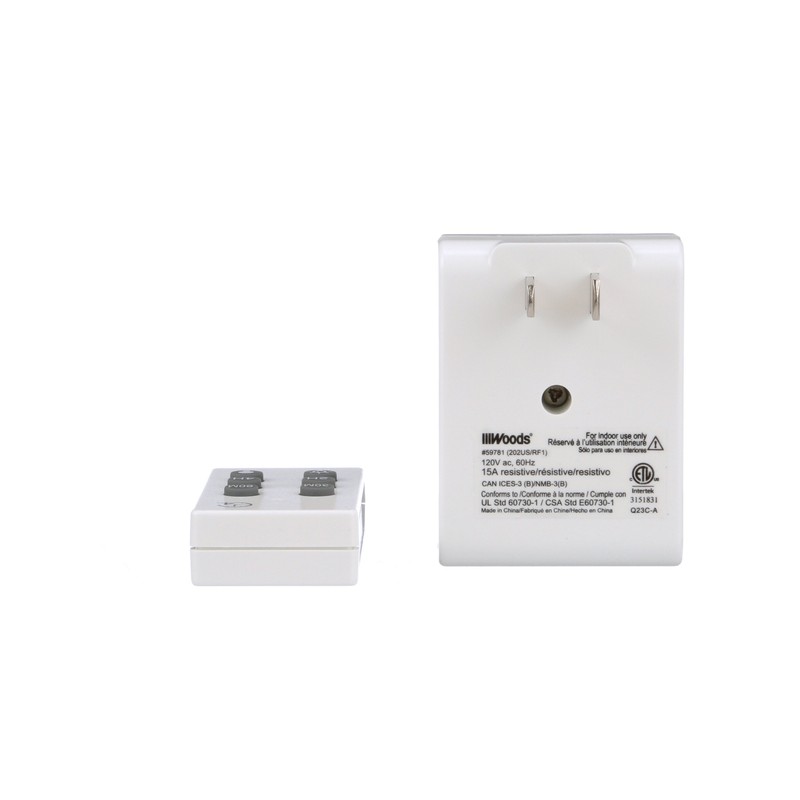 Woods Indoor Wireless Remote Control with Countdown; White, 59781