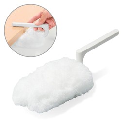 Elecom KBR-015WH Kakuremop Cleaner Brush, Rotates Handle, 360°, Can Be Hidden, Milk White