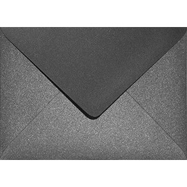 Netuno Pack of 100 Envelopes Nacre Black DIN B6 125 x 175 mm 120 g Aster Metallic Black Pearlescent Gloss Envelopes Black Elegant B6 Pearlescent Metallic Glossy Envelopes Black Envelope