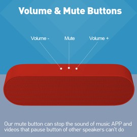 YYV PC Lautsprecher, USB Computer Lautsprecher with 3D Surround Stereo, Portable Lautsprecher für PC, Mini Soundbar Lautsprecher für Desktop, Laptop, Notebook (Red)