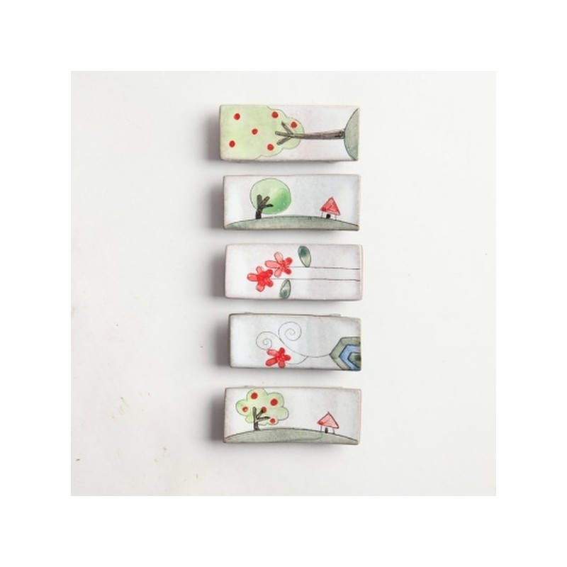 (10x10) Buncheong Landscape Chopstick Rest Set / (텐바이텐)분청 풍경 수저받침