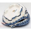 Gzhel Porcelain Caviar server bowl holder plate Sturgeon Acipenser Hand
