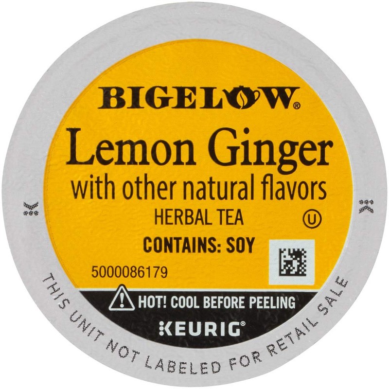 Bigelow Lemon Ginger Herbal Tea Keurig K-Cups, 22 Count Box
