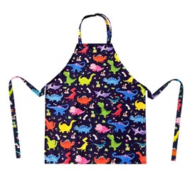 DECOWALL AP-003 Kids Apron Dinosaurs for Boys Girls Toddler Chef Kitchen Aprons with Front Pocket for Children Cooking Baking Painting Crafting Art Gardening Adjustable Strap Waterproof