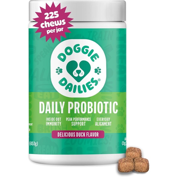 Doggie Dailies Probiotics for Dogs, Advanced Dog Probiotics with Prebiotics,