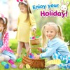 50Pcs Empty Plastic Easter Eggs - Party Decorations, Printed Shells,
