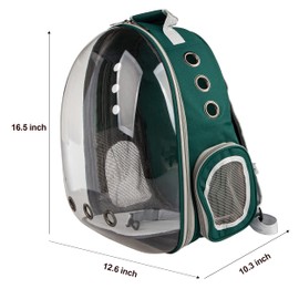 XZKING Cat Backpack Carrier Bubble Bag, Transparent Space Capsule Pet Carrier Dog Hiking Backpack, Small Dog Backpack Carrier for Cats Puppies Airline Approved Travel Carrier Outdoor Use Green