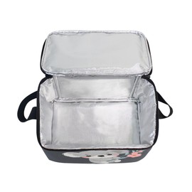 FORMRS Cute Koala Insulated Lunch Box Black Lunch Bag Portable Tote Bag Cooler Bag for Outdoor Travel Picnic School Office