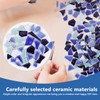Tofficu DIY Mosaic Ceramic Tiles Irregular Shape Blue Mix 200G