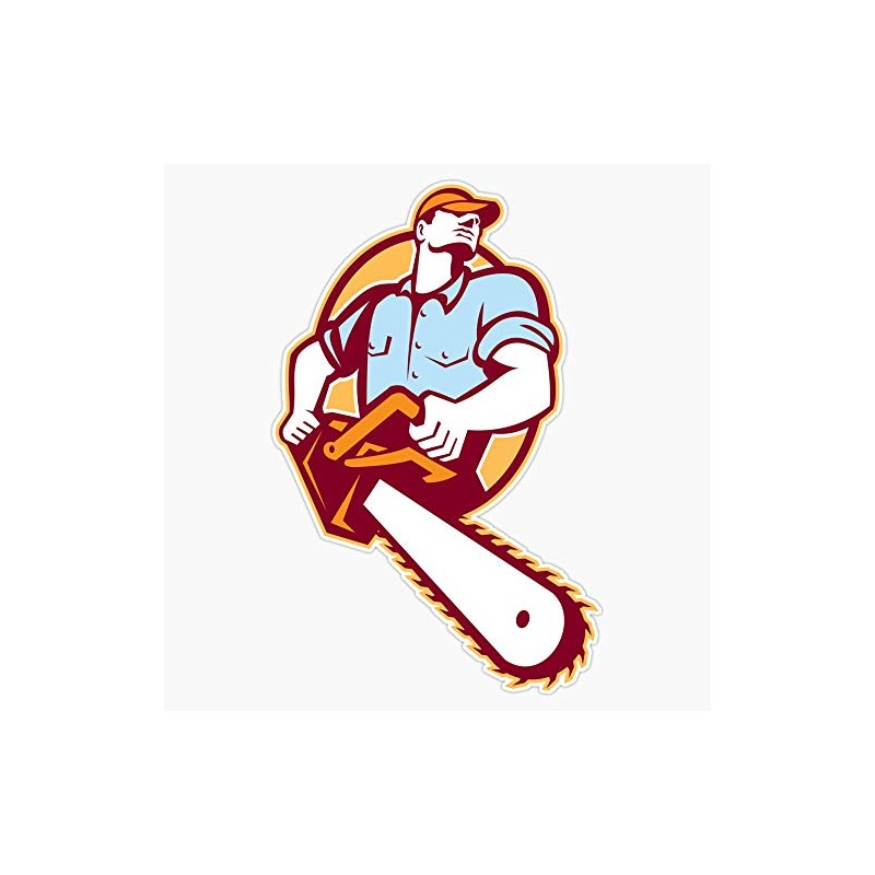 Lumberjack Tree Surgeon Arborist Chainsaw Retro Bumper Sticker Window Vinyl