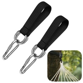 2 Stück Schaukel Befestigung Hängematte Befestigung, Schaukel Befestigungsgurt, Reißfestem Nylon Gurt Mit 2 Karabinerhaken Und 2 D-Ringen, Für Schaukel Hängesessel