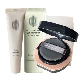 Inseldom Inselderm Moisture Layer Sun Protector + Sheer Glow BB + Luminous Moist Cushion No. 23 Natural Beige / 인셀덤 모이스처 레이어 선 프로텍터+쉬어 글로우 비비+루미너스 모이스트 쿠션 23호 내추럴베이지