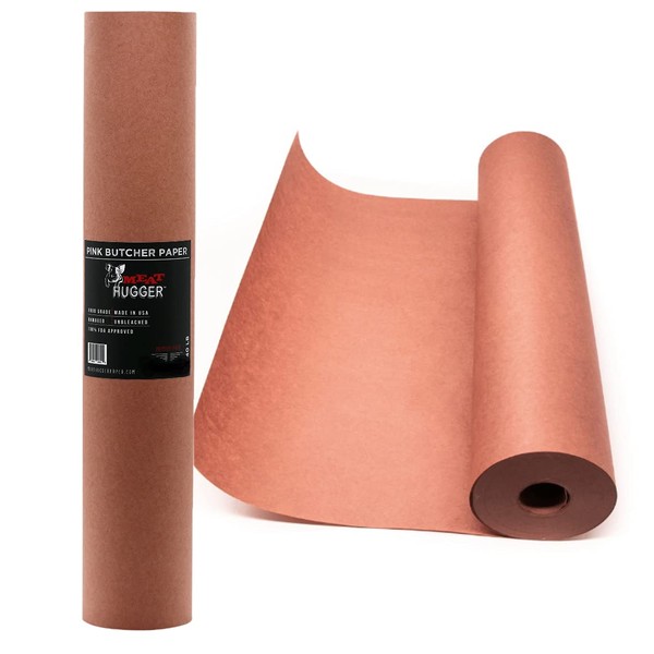 Pink Butcher BBQ Paper Roll (18 Inch by 150 Feet) - Food Grade Peach Wrapping Paper for Smoking Beef Brisket Meat Texas Style, All Natural and Unbleached…