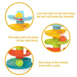 LZDMY Baby Toy 9-18 Months, Ball Drop and Roll Ramp Toy for 1 Year Old Boys Girls, Sensory Toy for Babies 12 Months, Baby Ball Tower Roll ball Game, 1st Birthday Gifts for Babies