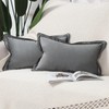 Madizz Set of 2 Velvet Fringed Throw Pillow Covers 12x20