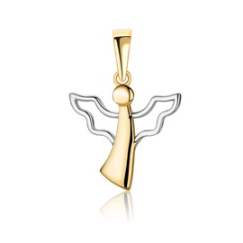 PRINS JEWELS 9 Carat 375 Mini Bicolour Gold Protection Angel Pendant – PS-0012