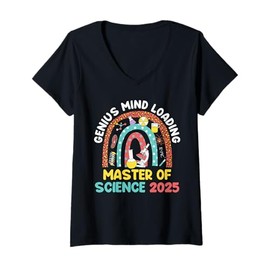 Womens Master of Science GENIUS MIND LOADING 2025 Master's V-Neck T-Shirt