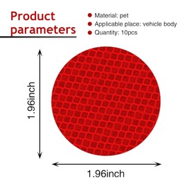 Arwrilt 10 PCS Round Safety Reflectors, High Visibility Reflective Power Adhesive Prism Stickers, 3" Weatherproof Diamond Grade Reflective Stickers for Cars, Trailers, Campers, RVs, Boats (Red)