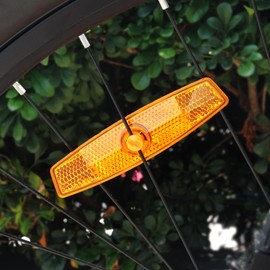 MFC PRO Bicycle Wheel Reflector Amber Pack of 2 (Amber, 2pcs)