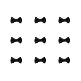 Tupalizy Mini Satin Ribbon Bows Small Craft Sewing Fabric Bows for Christmas Decoration Bow Ties Scrapbook Gift Bags Boxes Greeting Invitation Cards Wedding Party Favor, 20x10mm, 50PCS (Black)
