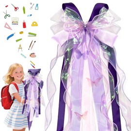 TZEKING Schultüte Schleife 2025,Schultütenschleife mit Geschenkband fertig gebunden ca.60x 20cm,Schleife Schultüte Zuckertüte Deko,Schulanfang Einschulung Deko