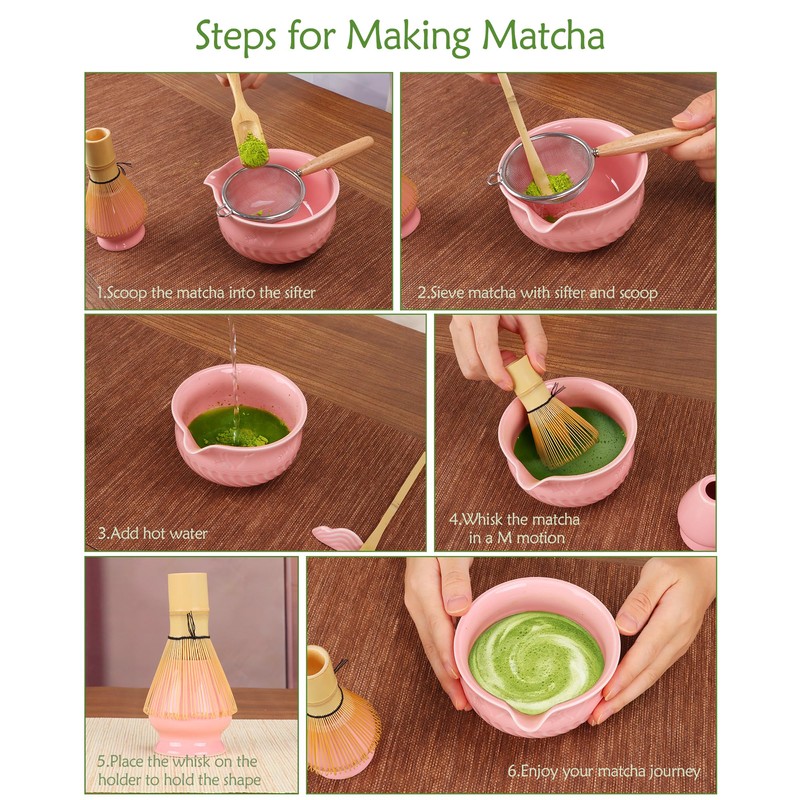 Matcha Tea Set (8, Pink)