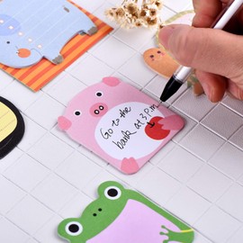 SILHOL Cute Sticky Notes, 16 Pack 320 Sheets Kawaii Cartoon Animal Sticky Notes, Mini Cartoon Notes Animals Shape Markers Flags Self-Stick Memo Pads for School Home Office