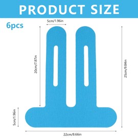 KEQAR 6 PCS PreCut Waterproof & Elastic Kinesiology Tapes for Knee Pain, Physio Tape Without Shears (Blue)