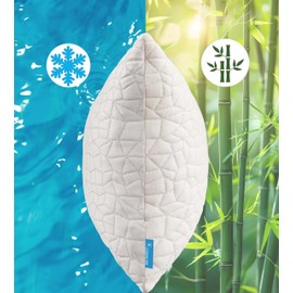 RGTIME Cooling Pillows for Sleeping, Adjustable Shredded Memory Foam Bed Pillows King Size Set of 2, Cool Pillow for Hot Sleepers, with Extra Fill for Side Back and Stomach Sleepers