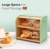 Thalomely Bread Box for Kitchen Countertop, Double Layer Bamboo Bread