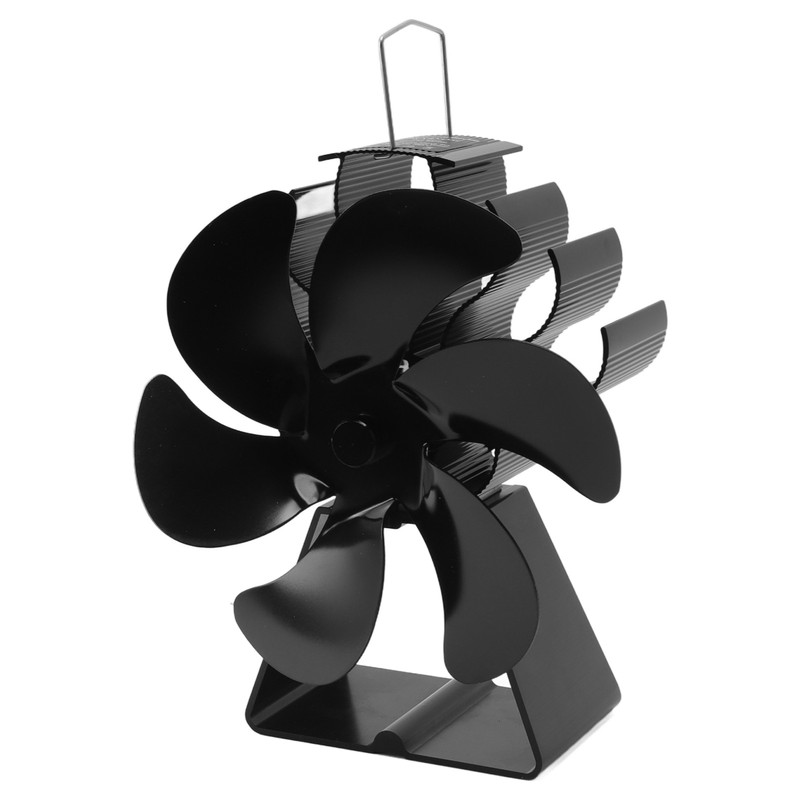 Fireplace Stove Fan 6 Blades Quiet High Temperature Resistant Heat