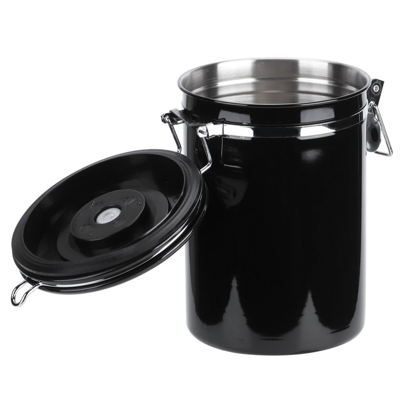 Stainless Steel Sealed Canister Coffee Bean Flour Sugar Container Holder