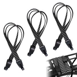 Rapidbok Pack of 3 Luggage Straps Bicycle, Rubber Tensioner with Hooks, Pannier Rack Lashing Strap, Elastic Tie Down Strap, Adjustable, Fastening Strap for Motorcycle, Bike, Backpack
