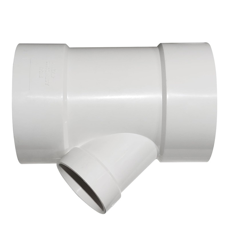 4"X4"X2" PVC 45 Degree Wye DWV Sanitary Reducer Y-TEE Street