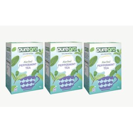 Puregro Peppermint Tea 40g [20 Tea Bag] | Pack of 3 | 100% Pure Natural | CAFFEINE FREE.