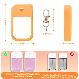 Palksky Hand Sanitizer Spray Case for Touchland,Protective Case with Keychain for Power Mist and Glow Mist1 fl oz(Red,Pinkish,Orange),Travel Size for Women