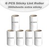 360 Sheets Lint Roller Refills - Pack of 6 Replacement