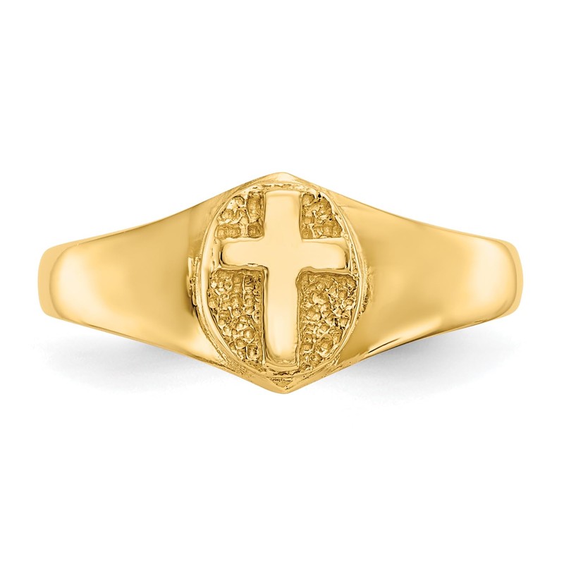 IceCarats 10K Solid Yellow Gold Cross Ring Size 6