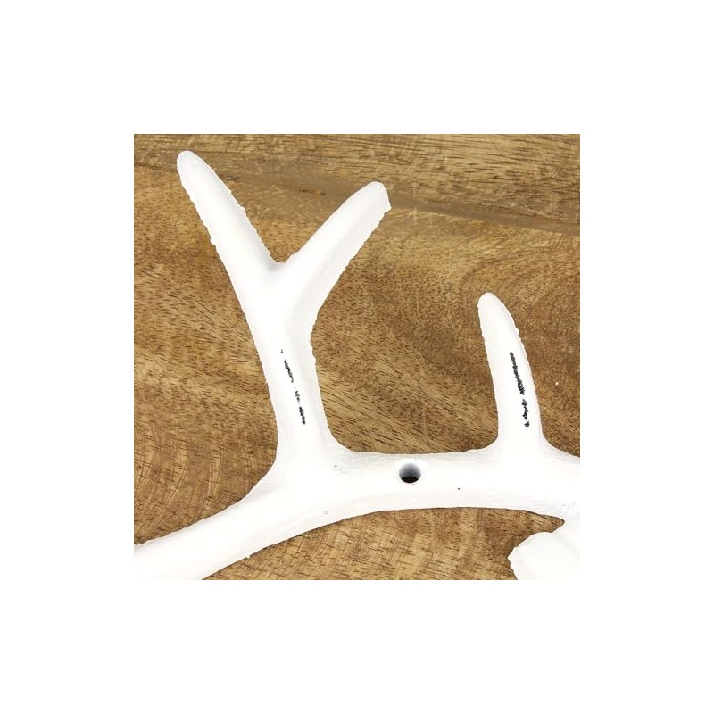 Macosa PO471327-000-101 Wall Hook Antlers White Country House Antique Deer