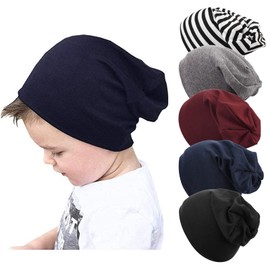 DRESHOW BQUBO 5 PCS Bebé Beanie Sombrero Niño Pequeño Sombrero para Bebés Niños Gorr de Algodón para Bebé