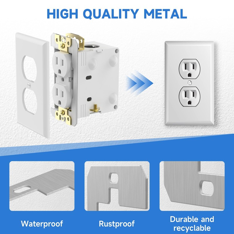 10 Pcs Wall Plate Spacer,Spacers for Electrical Outlets, Metal Flush
