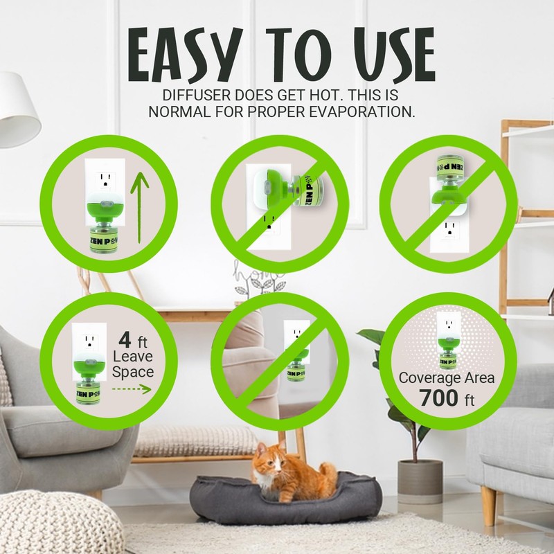 Zenpaws Upgraded No Scent - Diffuser Cat Relaxant Refill -