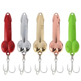 5 Pcs Fishing Spoons Lures Metal Hard Baits Funny Fishing Spinner Lures with Triple Hooks for Saltwater Freshwater Trout Bass Salmon Fishing Weight 15g