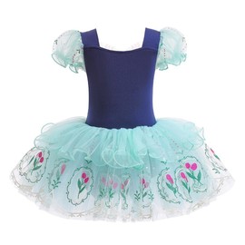 Dressy Daisy Ice Princess Ballet Tutu Dress for Little Girls Ballerina Dance Costume Outfit Dancewear Size 5-6 Green 087