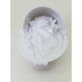 ErnicShop 3" Baby Yoda in Crib 3D Printed Mandalorian White PLA Plastic