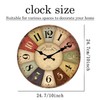 Constantplanet Farmhouse Wooden Wall Clocks Battery Operated 10 Inch